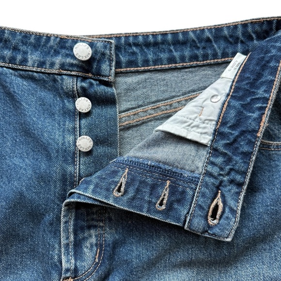 ROLLA’S Women's Chicago Denim Skirt Sz 31 Vintage Blue Casual Stretch Front Slit - Picture 5 of 13